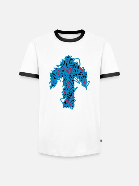 pfeil-nach-oben - Männer Kontrast-T-Shirt - Weiß/Schwarz