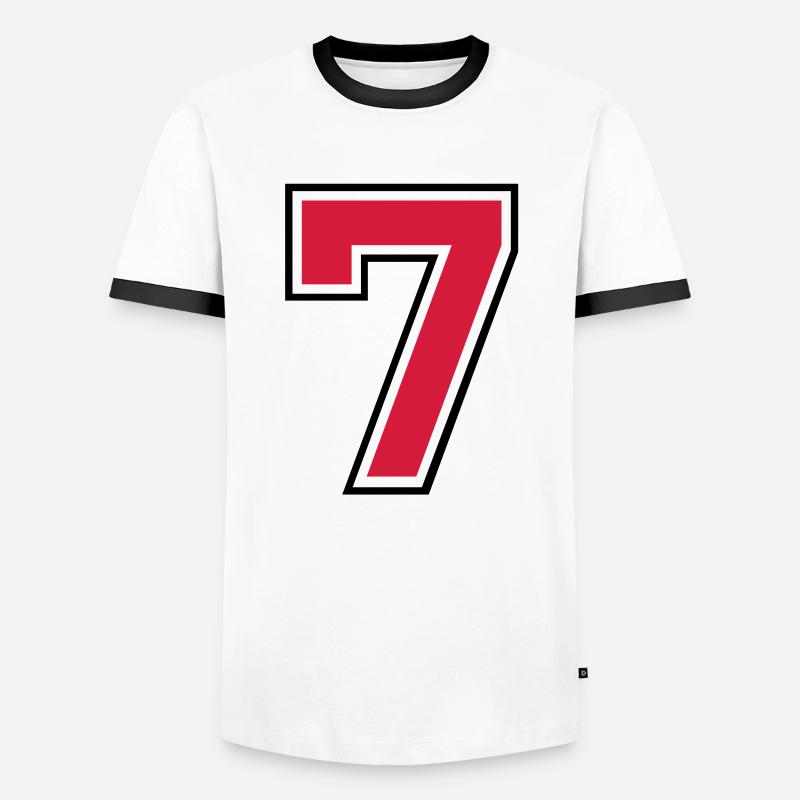 7__f2 - Männer Kontrast-T-Shirt - Weiß/Schwarz