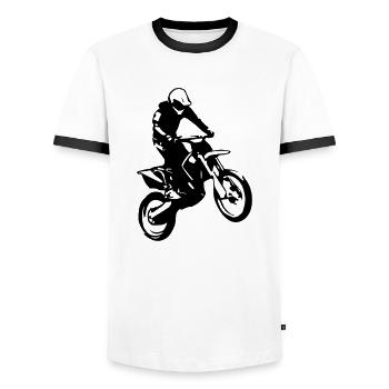 Motocross 2 - Männer Kontrast-T-Shirt - Weiß/Schwarz - Vorne - AI Model Female 172 light (172cm) & AI Model Male 178 dark (178cm)