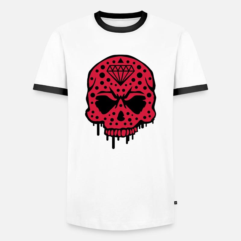 skull_diamond_graffiti_ce2 - Männer Kontrast-T-Shirt - Weiß/Schwarz