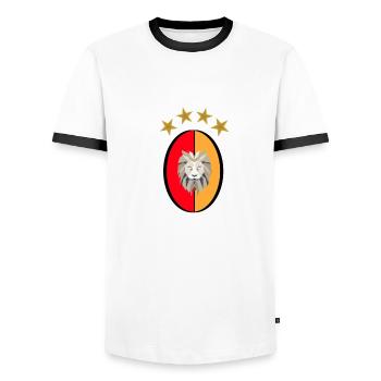 GS - Gala - Aslan - Léo - T-shirt contrasté Homme - blanc/noir - Devant - AI Model Female 172 light (172cm) & AI Model Male 178 dark (178cm)