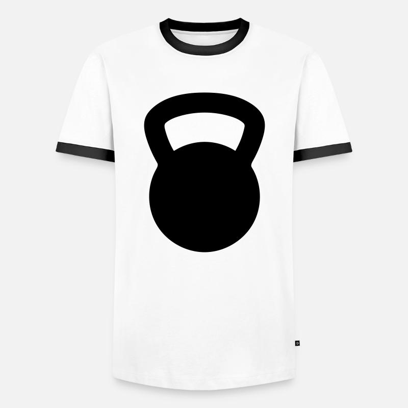 kettlebell - Men's Ringer Shirt - white/black