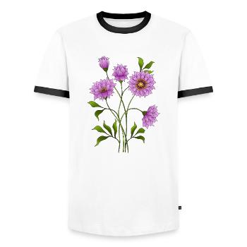 Bunte Blumen - Männer Kontrast-T-Shirt - Weiß/Schwarz - Vorne - AI Model Female 172 light (172cm) & AI Model Male 178 dark (178cm)