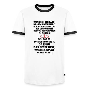 Liebeserklärung Beziehung Liebe Geschenk - Männer Kontrast-T-Shirt - Weiß/Schwarz - Vorne - AI Model Female 172 light (172cm) & AI Model Male 178 dark (178cm)