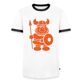 Wikinger Geschenk Spruch Dänemark Nord - Männer Kontrast-T-Shirt - Weiß/Schwarz - Vorne - AI Model Female 172 light (172cm) & AI Model Male 178 dark (178cm)