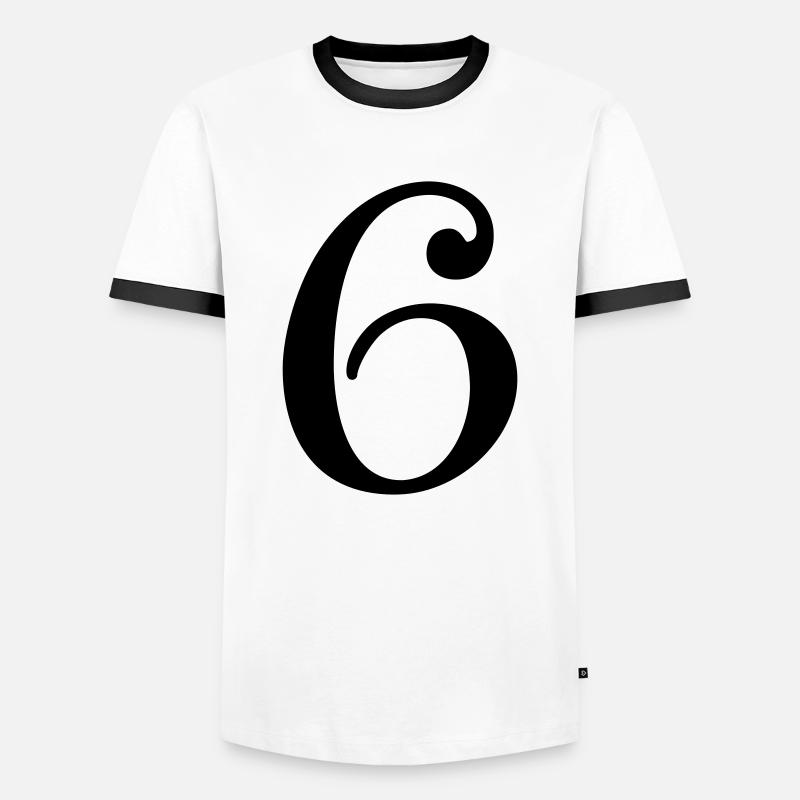 6 - Men's Ringer Shirt - white/black