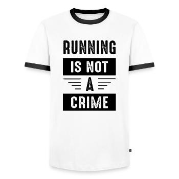 Marathon Running - Men's Ringer Shirt - white/black - Front - AI Model Female 172 light (172cm) & AI Model Male 178 dark (178cm)