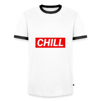 Chill - T-shirt contrasté Homme - blanc/noir - Devant - AI Model Female 172 light (172cm) & AI Model Male 178 dark (178cm)