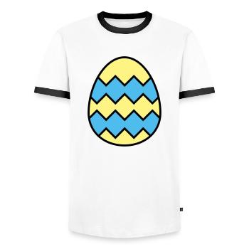 Oeuf de Pâques dentelé - T-shirt contrasté Homme - blanc/noir - Devant - AI Model Female 172 light (172cm) & AI Model Male 178 dark (178cm)