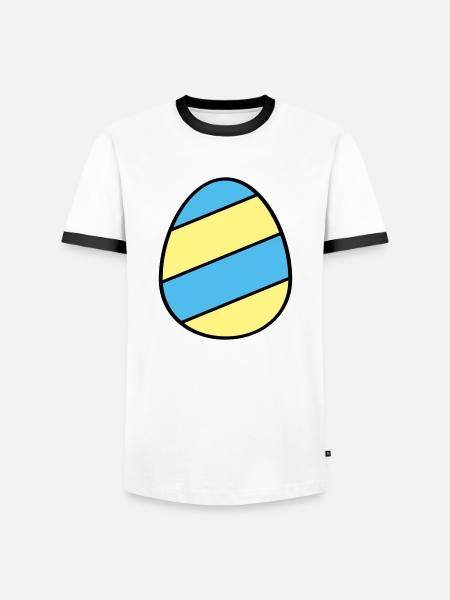Easter egg striped - Men's Ringer Shirt - white/black