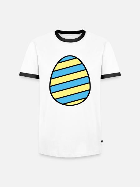 Osterei farbenfroh - Männer Kontrast-T-Shirt - Weiß/Schwarz