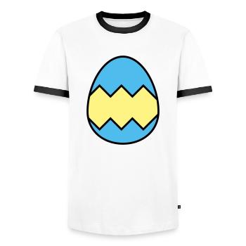 Oeuf de Pâques coloré - T-shirt contrasté Homme - blanc/noir - Devant - AI Model Female 172 light (172cm) & AI Model Male 178 dark (178cm)