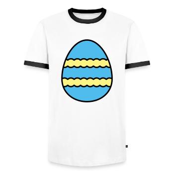 Oeuf de Pâques coloré - T-shirt contrasté Homme - blanc/noir - Devant - AI Model Female 172 light (172cm) & AI Model Male 178 dark (178cm)