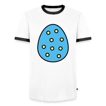Œuf de Pâques marqué - T-shirt contrasté Homme - blanc/noir - Devant - AI Model Female 172 light (172cm) & AI Model Male 178 dark (178cm)
