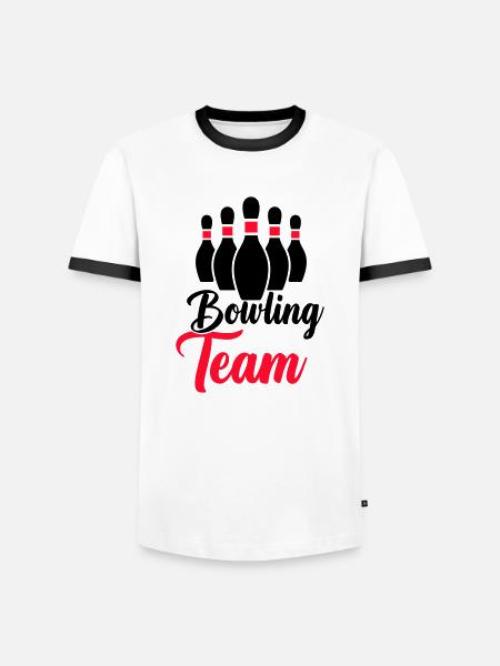 bowling team - Männer Kontrast-T-Shirt - Weiß/Schwarz