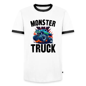 monster truck - T-shirt contrasté Homme - blanc/noir - Devant - AI Model Female 172 light (172cm) & AI Model Male 178 dark (178cm)