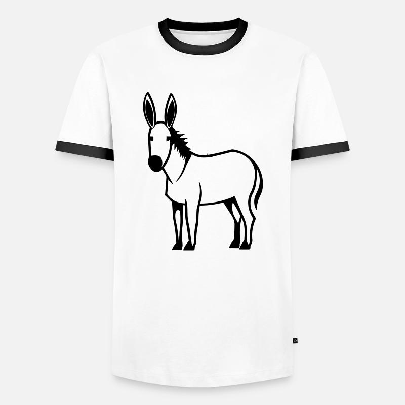 donkey - Men's Ringer Shirt - white/black