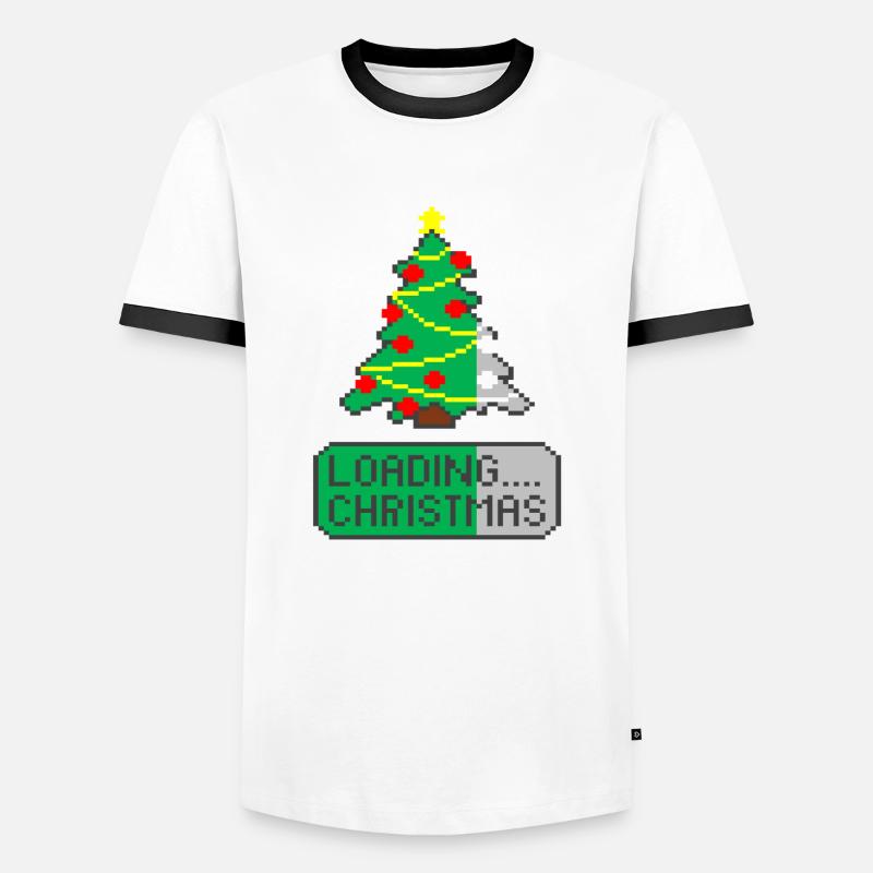 Weihnachtsbaum wird geladen - Männer Kontrast-T-Shirt - Weiß/Schwarz