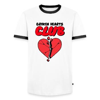 Broken Heart - Männer Kontrast-T-Shirt - Weiß/Schwarz - Vorne - AI Model Female 172 light (172cm) & AI Model Male 178 dark (178cm)