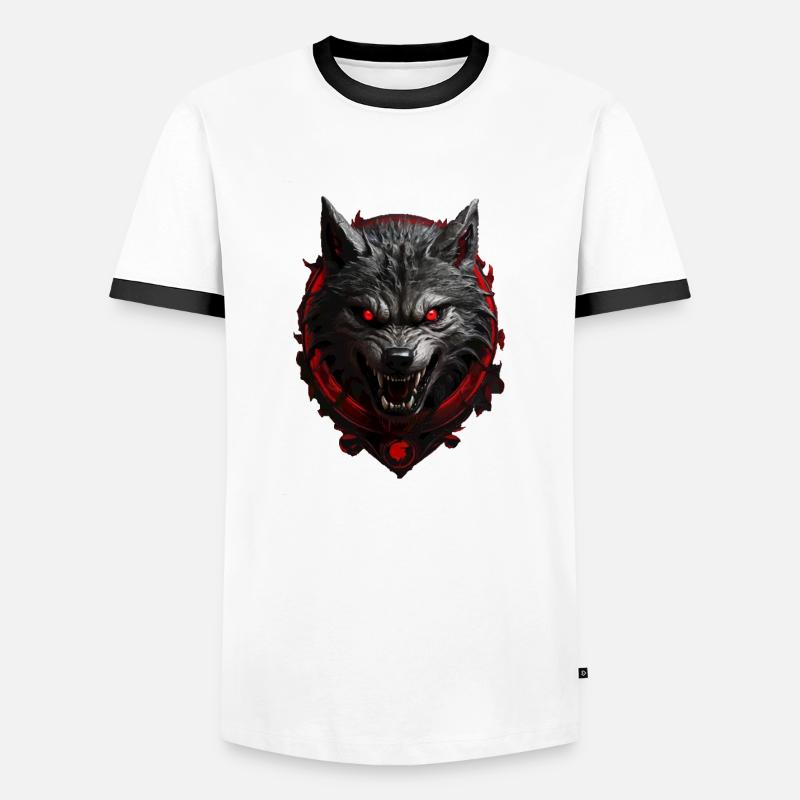 Devil's Wolf - Men's Ringer Shirt - white/black