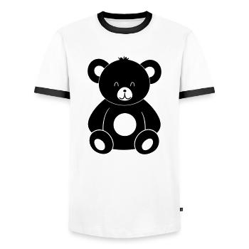 Teddybär - Männer Kontrast-T-Shirt - Weiß/Schwarz - Vorne - AI Model Female 172 light (172cm) & AI Model Male 178 dark (178cm)