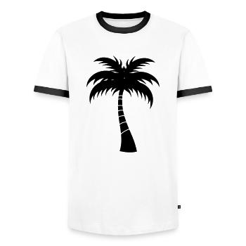 Palme - Männer Kontrast-T-Shirt - Weiß/Schwarz - Vorne - AI Model Female 172 light (172cm) & AI Model Male 178 dark (178cm)