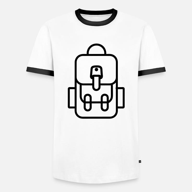 Rucksack - Männer Kontrast-T-Shirt - Weiß/Schwarz