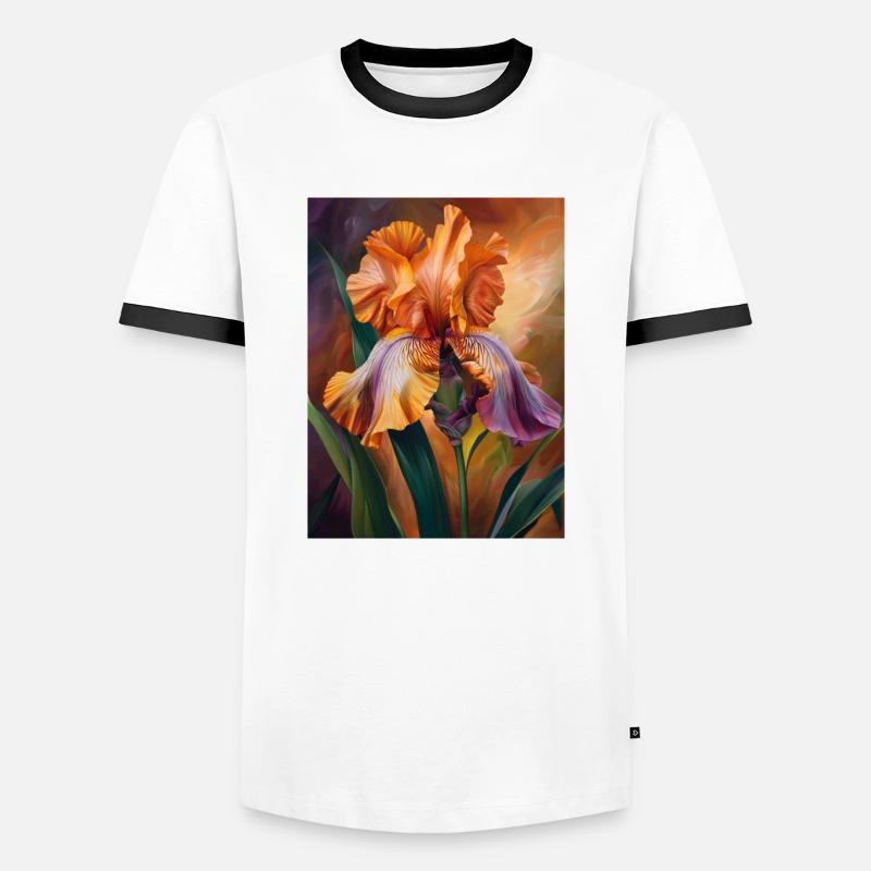 Iris FL 23 - Männer Kontrast-T-Shirt - Weiß/Schwarz