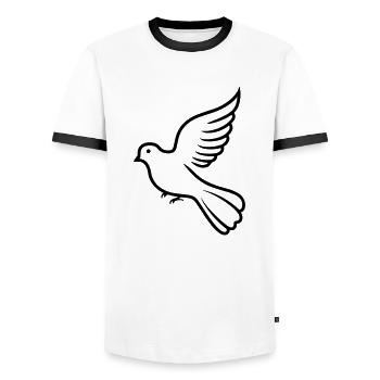Taube - Männer Kontrast-T-Shirt - Weiß/Schwarz - Vorne - AI Model Female 172 light (172cm) & AI Model Male 178 dark (178cm)