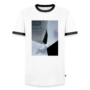 Skyscraper - Männer Kontrast-T-Shirt - Weiß/Schwarz - Vorne - AI Model Female 172 light (172cm) & AI Model Male 178 dark (178cm)