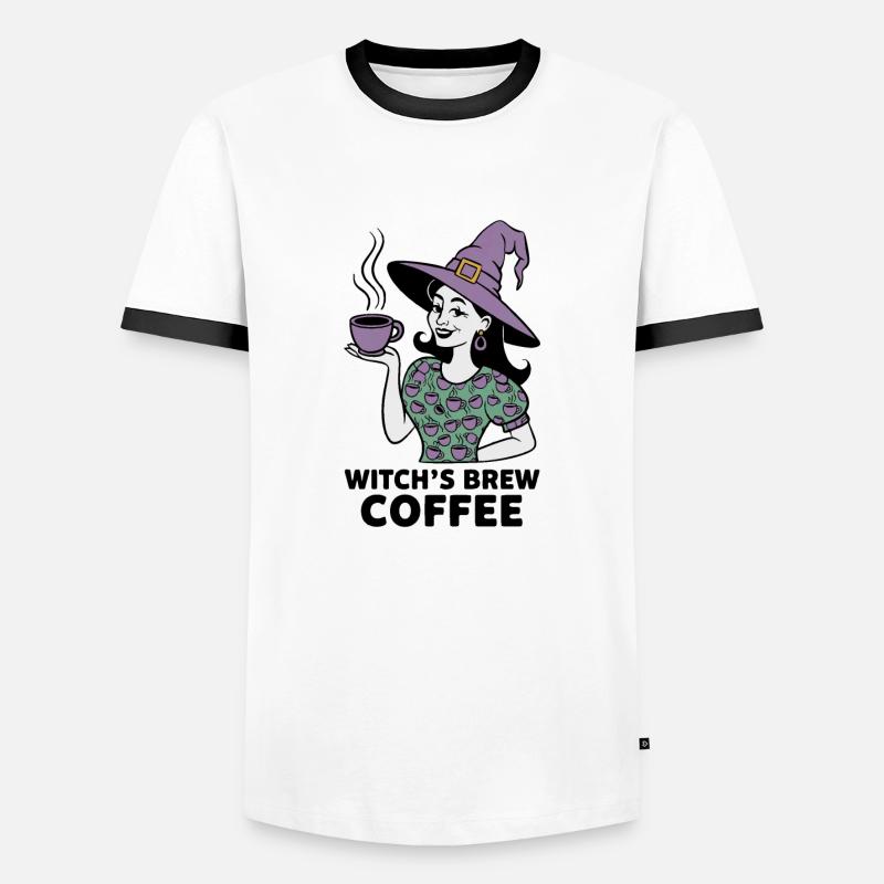 Hexengebräuchlicher Kaffee - Männer Kontrast-T-Shirt - Weiß/Schwarz