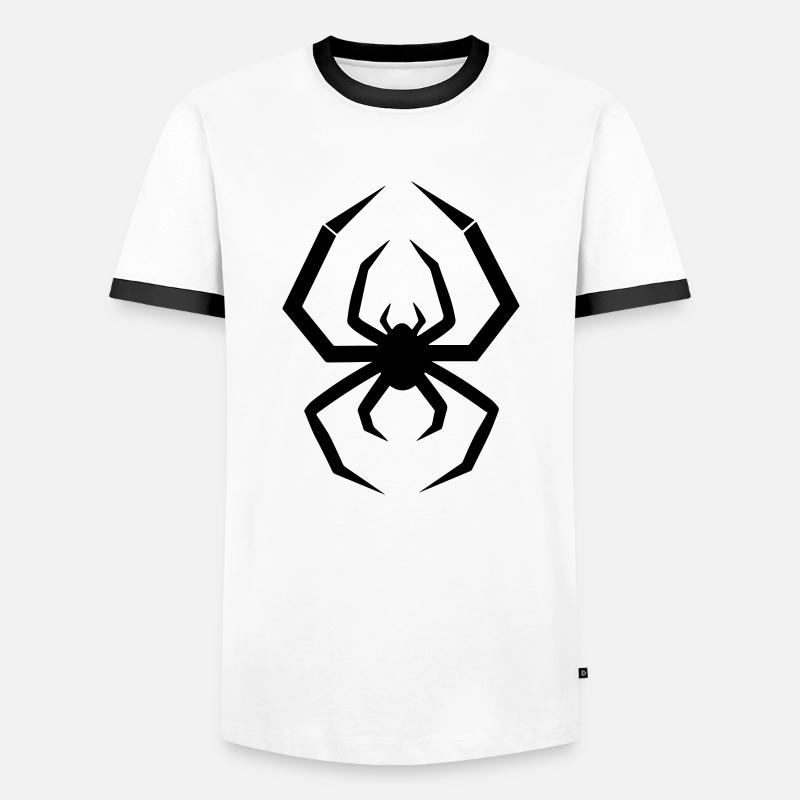 Spinne - Männer Kontrast-T-Shirt - Weiß/Schwarz