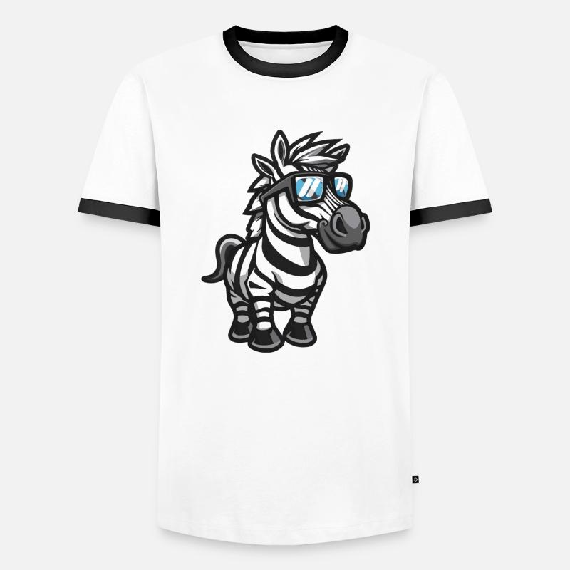 Zebra Comic Cool - Männer Kontrast-T-Shirt - Weiß/Schwarz