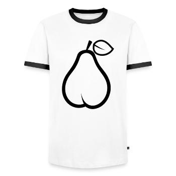 pear - Men's Ringer Shirt - white/black - Front - AI Model Female 172 light (172cm) & AI Model Male 178 dark (178cm)