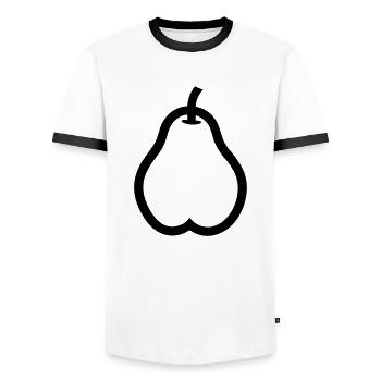 pear - Men's Ringer Shirt - white/black - Front - AI Model Female 172 light (172cm) & AI Model Male 178 dark (178cm)