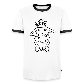 Royal Bunny Crown King Queen Prince Princess - Men's Ringer Shirt - white/black - Front - AI Model Female 172 light (172cm) & AI Model Male 178 dark (178cm)