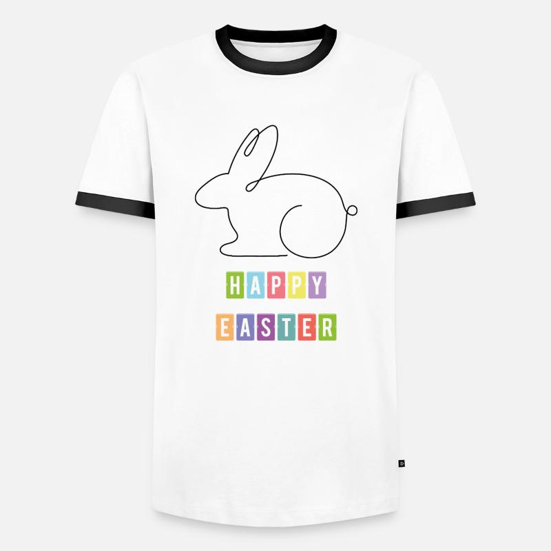 Happy Easter 2 - Männer Kontrast-T-Shirt - Weiß/Schwarz