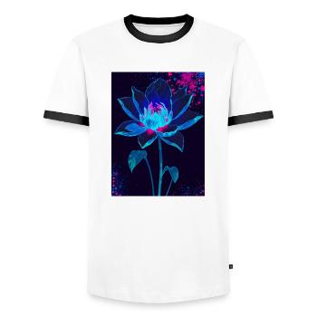 Flourish in the Void - Men's Ringer Shirt - white/black - Front - AI Model Female 172 light (172cm) & AI Model Male 178 dark (178cm)