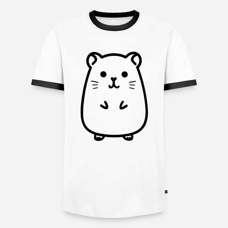 Hamster - Männer Kontrast-T-Shirt - Weiß/Schwarz