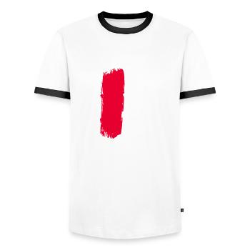 T-shirt rouge blanc blanc rouge - T-shirt contrasté Homme - blanc/noir - Devant - AI Model Female 172 light (172cm) & AI Model Male 178 dark (178cm)