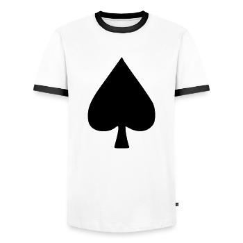 Pik Poker - Männer Kontrast-T-Shirt - Weiß/Schwarz - Vorne - AI Model Female 172 light (172cm) & AI Model Male 178 dark (178cm)