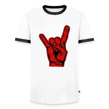 Rock on - T-shirt contrasté Homme - blanc/noir - Devant - AI Model Female 172 light (172cm) & AI Model Male 178 dark (178cm)