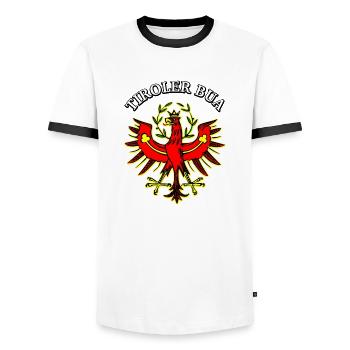 Tiroler Bua - Männer Kontrast-T-Shirt - Weiß/Schwarz - Vorne - AI Model Female 172 light (172cm) & AI Model Male 178 dark (178cm)