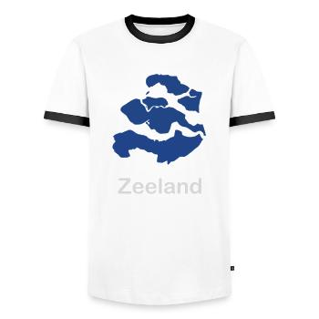 Zeeland - Männer Kontrast-T-Shirt - Weiß/Schwarz - Vorne - AI Model Female 172 light (172cm) & AI Model Male 178 dark (178cm)