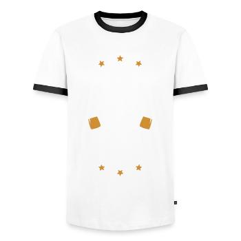 Ibiza Party Crew - Men's Ringer Shirt - white/black - Front - AI Model Female 172 light (172cm) & AI Model Male 178 dark (178cm)