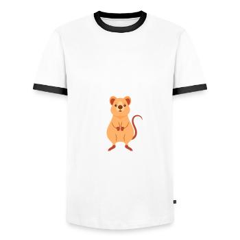 Easily Distracted By Quokkas Quokka - Männer Kontrast-T-Shirt - Weiß/Schwarz - Vorne - AI Model Female 172 light (172cm) & AI Model Male 178 dark (178cm)