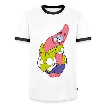 The Patrick Star Show Design Du Personnage Patrick - T-shirt contrasté Homme - blanc/noir - Devant - AI Model Female 172 light (172cm) & AI Model Male 178 dark (178cm)