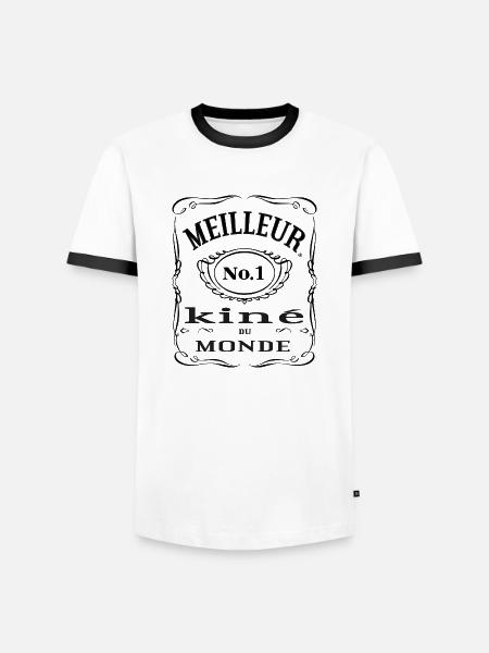 Meilleur kiné du monde - Men's Ringer Shirt - white/black