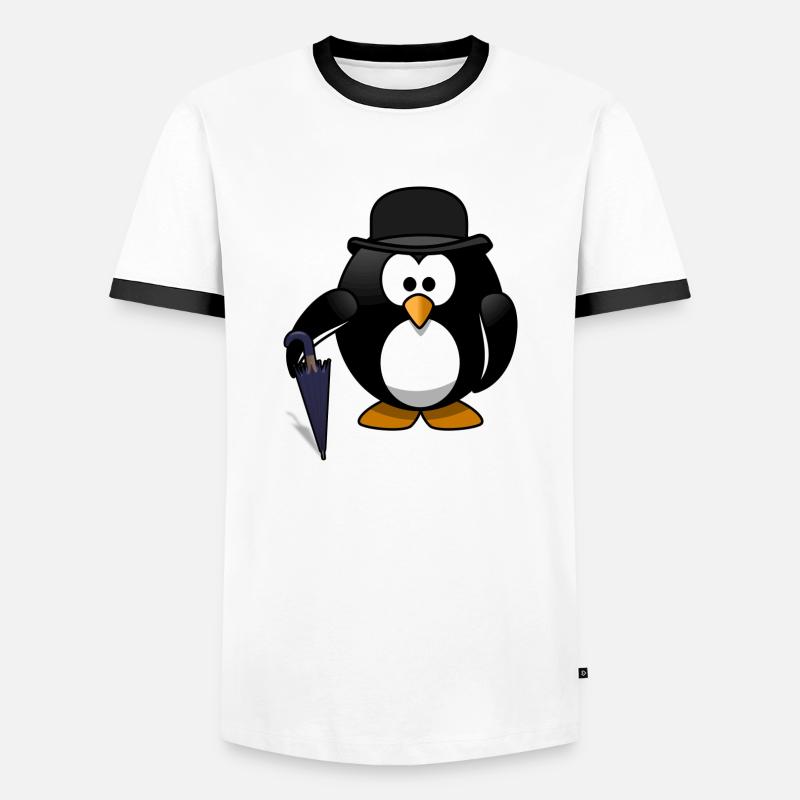 Pingu - Men's Ringer Shirt - white/black