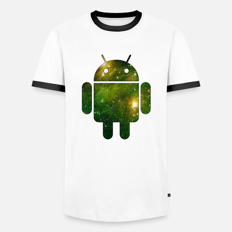 Android - Männer Kontrast-T-Shirt - Weiß/Schwarz
